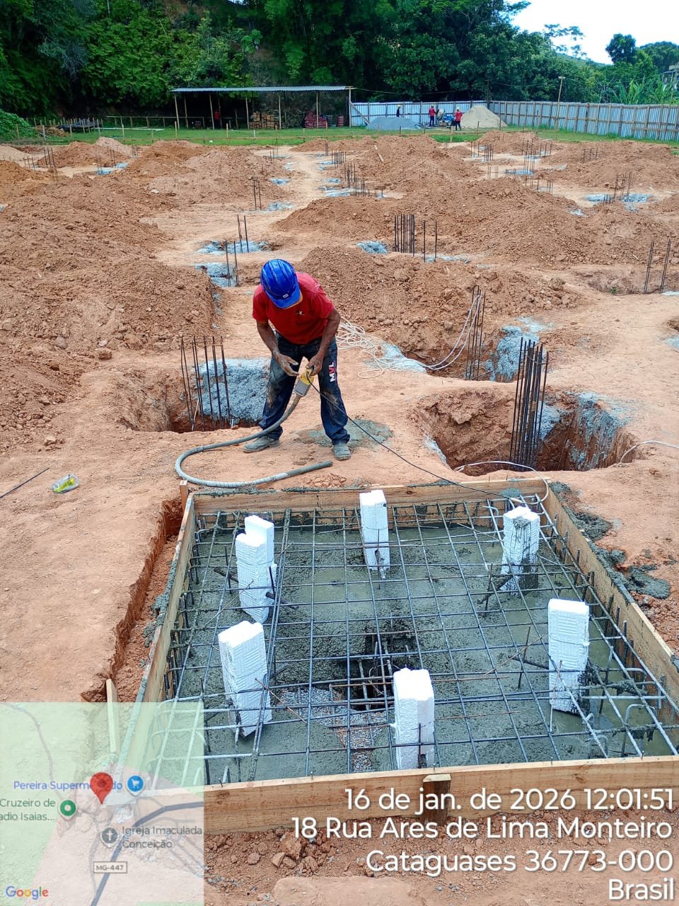 Obras da Creche Tipo II de Sereno avançam na fase das fundações